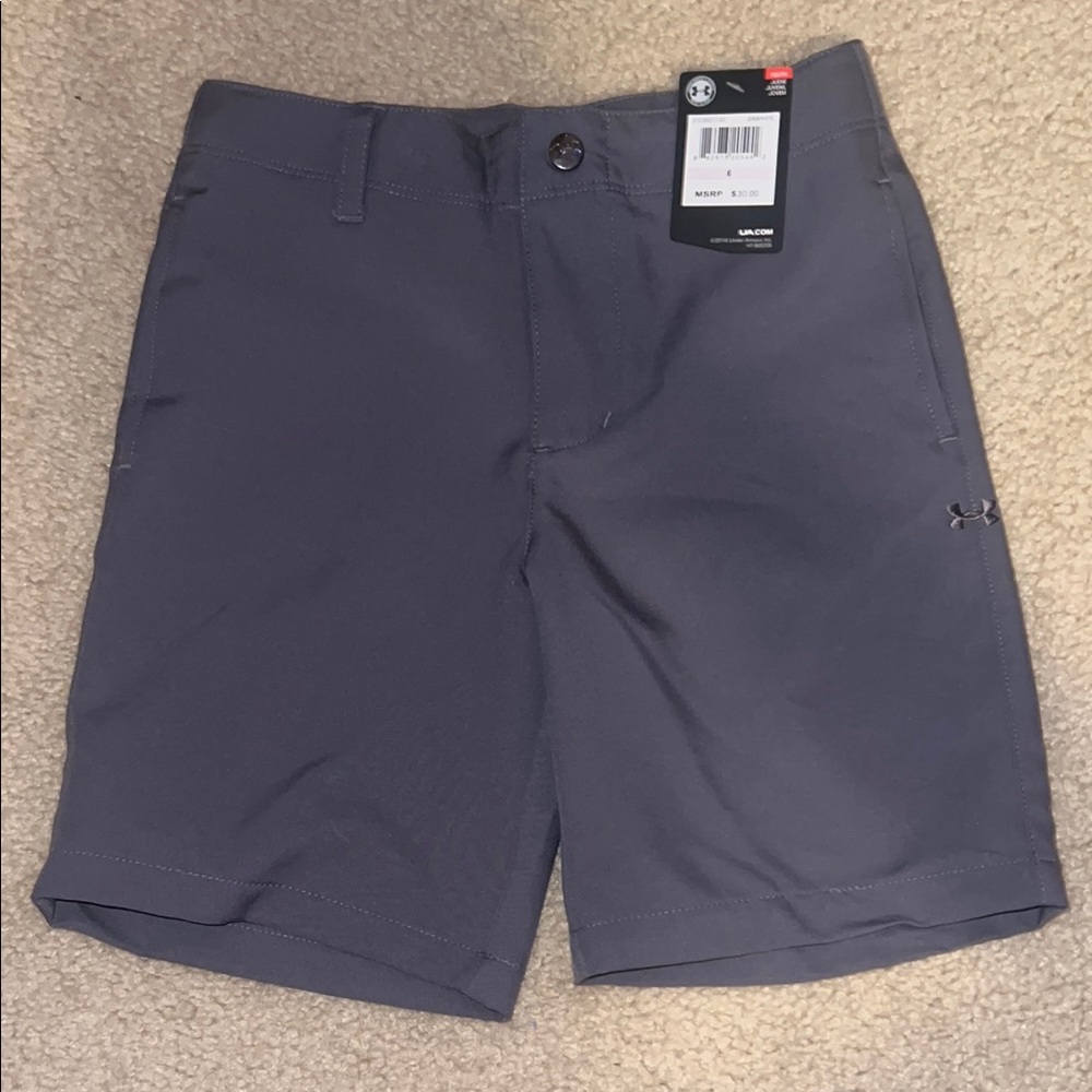 Under Armour Boys Gray Shorts sz 6 NWT